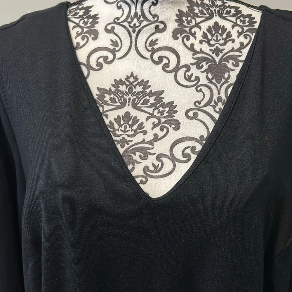 The perfect LBD.  Woman’s 3/4-Sleeve Princess Fit & Flare Dress in black. - Picture 3 of 11